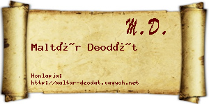 Maltár Deodát névjegykártya
